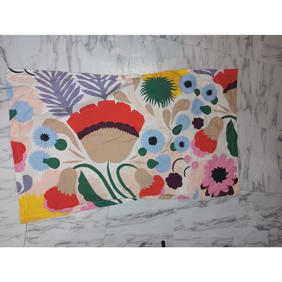 Marimekko Ojakellukka King Size Pillow Shams Case Lot of 2 Floral Bold - Picture 4 of 6